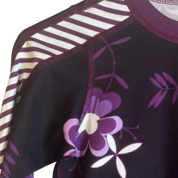 Helly Hansen Womens XS Purple Floral Baselayer Winter Activewear‎ Shirt - Picture 4 of 11
